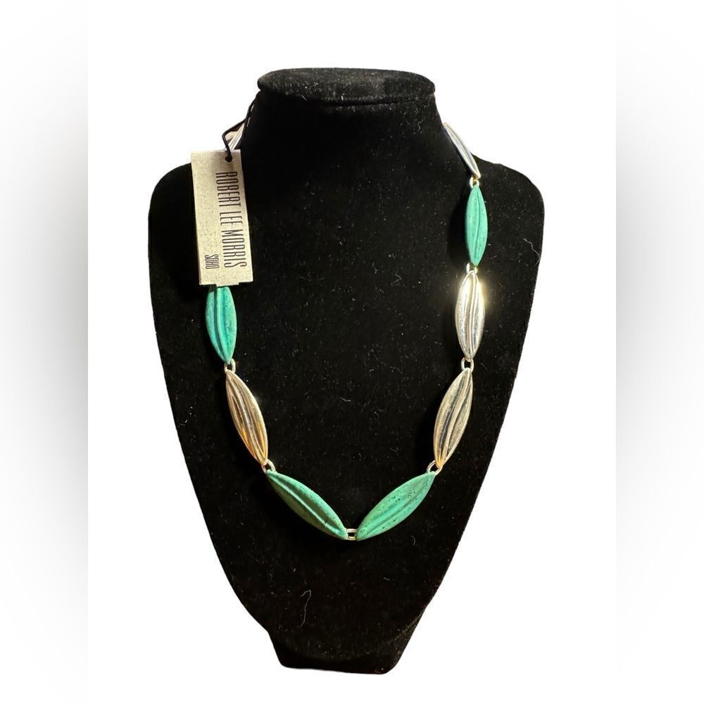 Robert Lee Morris Soho Silver-Tone & Patina-Finish Leaf Collar Necklace